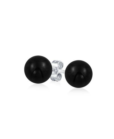 Серьги-гвоздики Bling Jewelry Classic 8MM с фиолетовым аметистом из стерлингового серебра .925