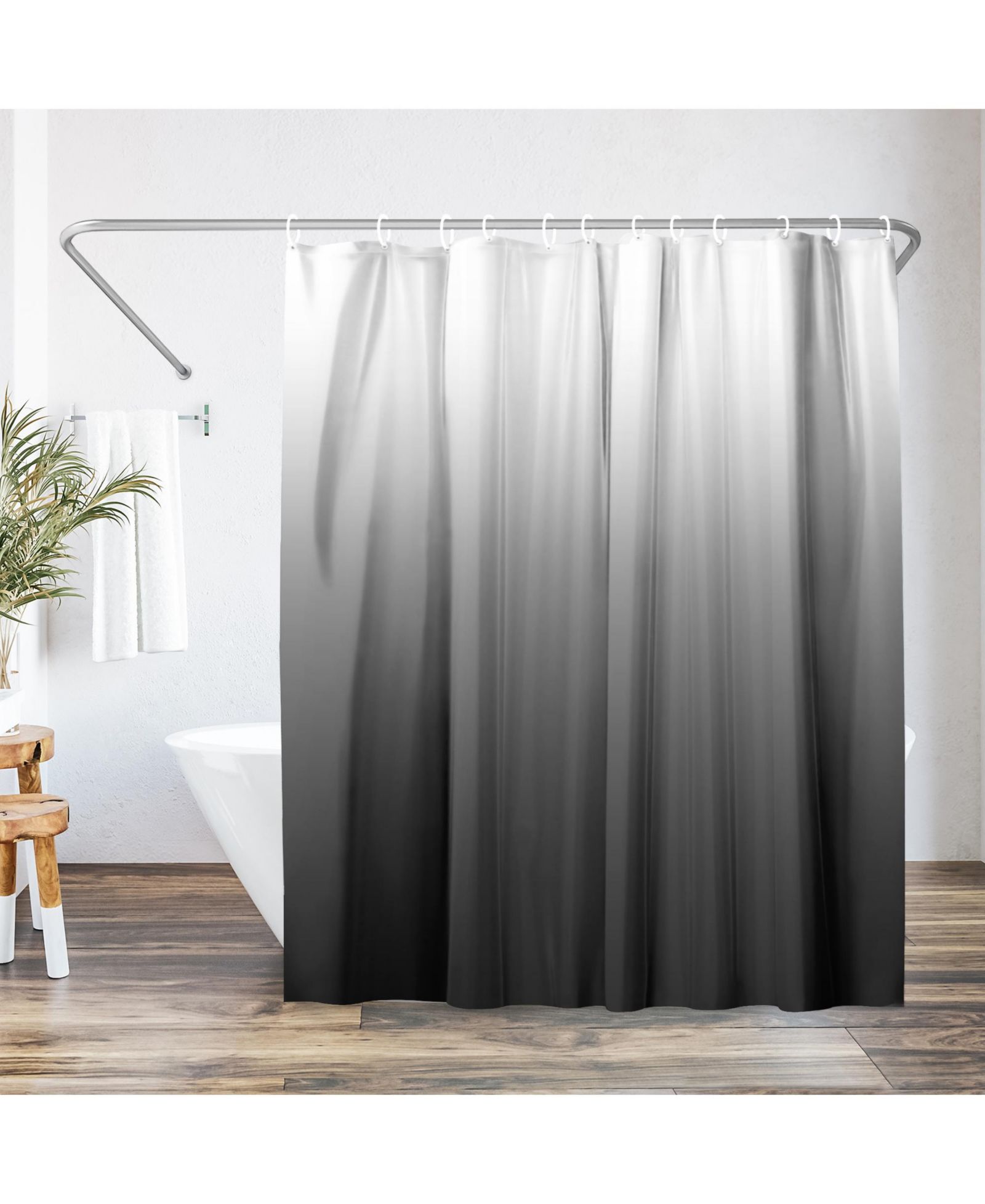 Americanflat Polyester Fabric Water Resistant Shower Curtain, 71x74