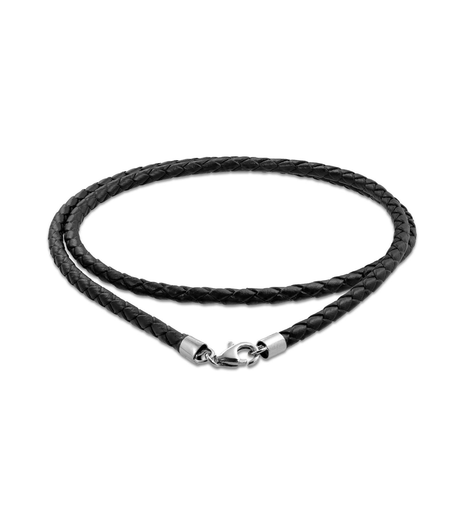 Bling Jewelry Leather Braided Cords Necklace Pendant Sterling Silver Clasp