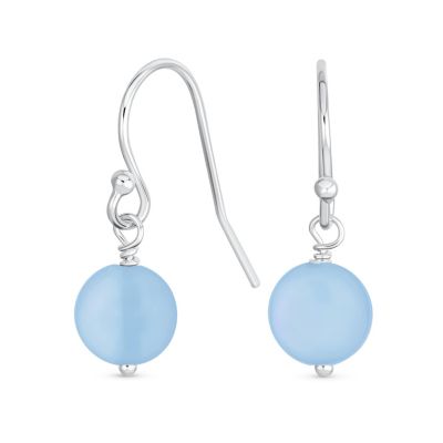 Bling Jewelry .925 Sterling Silver Dyed Green Malachite 8MM Ball Drop Earrings Fish Hook