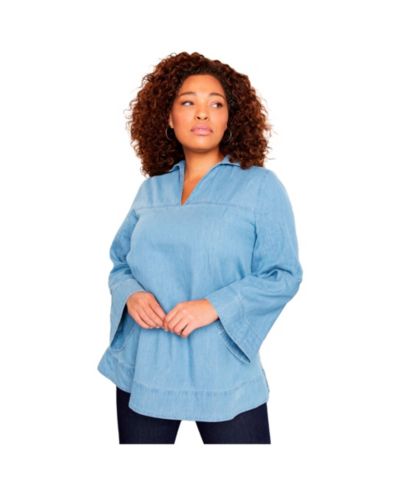 Женская джинсовая блузка June & Vie Women's Cotton Denim Blouse