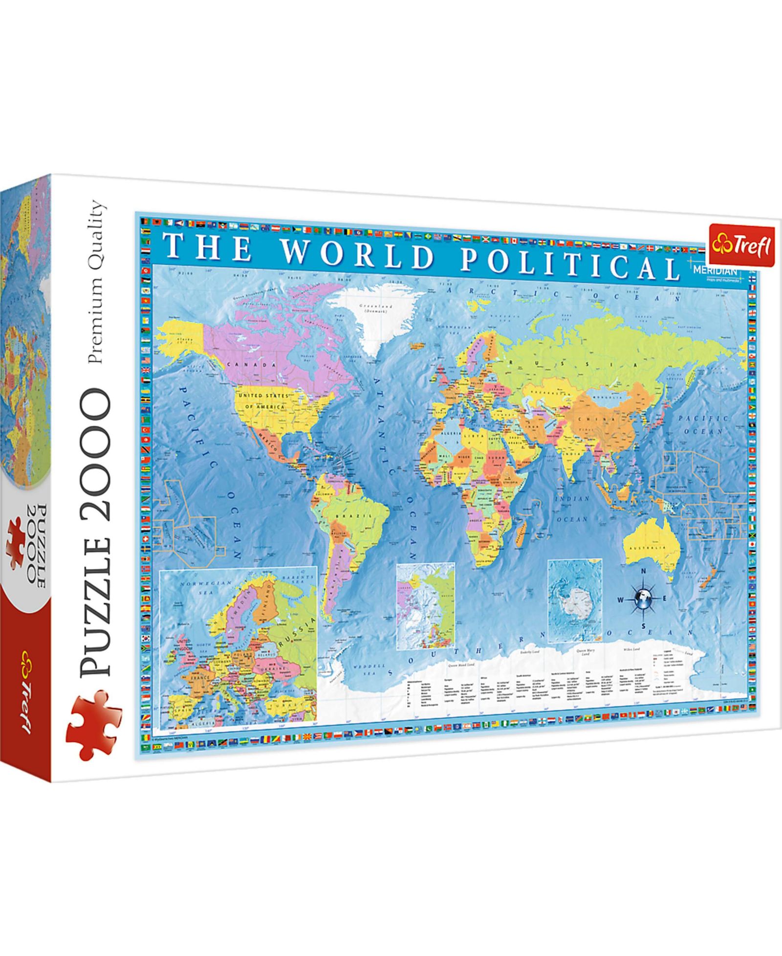Пазл Trefl Red 2000 Piece Puzzle - Political map of the world