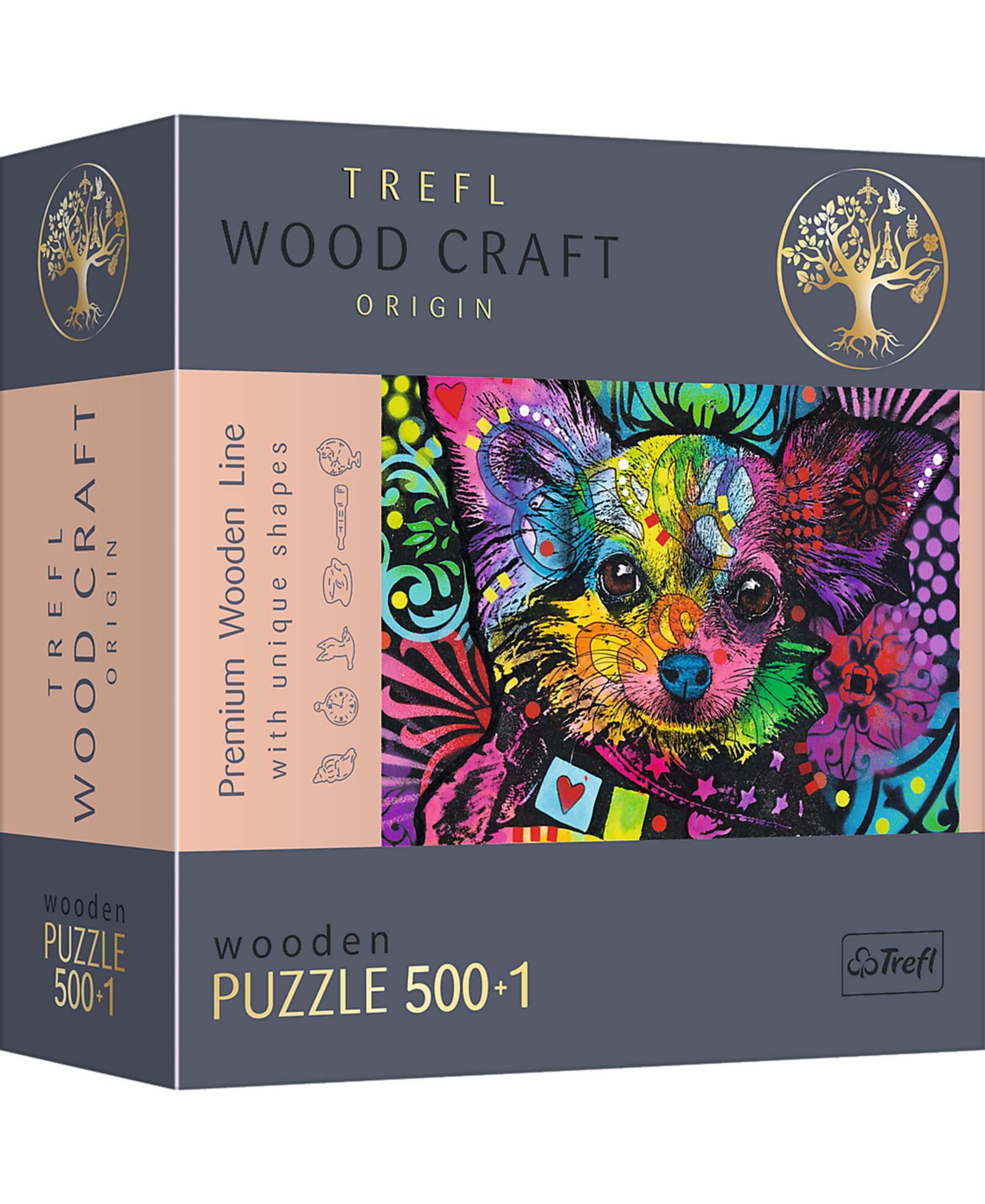 Деревянный пазл Trefl Wood Craft 501 Piece - Colorful Puppy