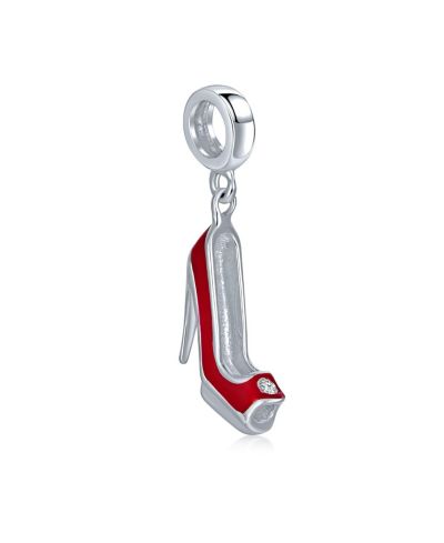 Подвеска-шарм Bling Jewelry.925 Sterling Silver Stiletto Red High Heel Shoe для браслета