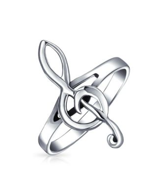 Кольцо Bling Jewelry Musicians Treble Clef Music Note Signet Oxidized.925 Sterling Silver