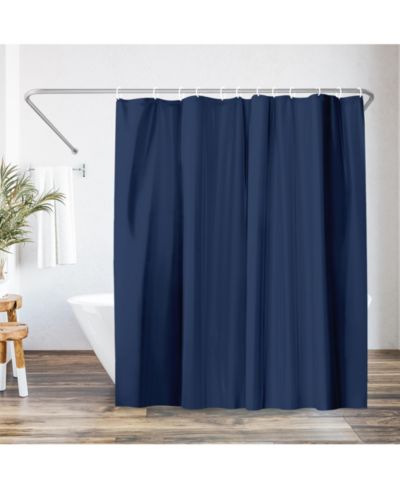 Americanflat 71x74 Solid Blue Shower Curtain - Water Resistant - Polyester Fabric
