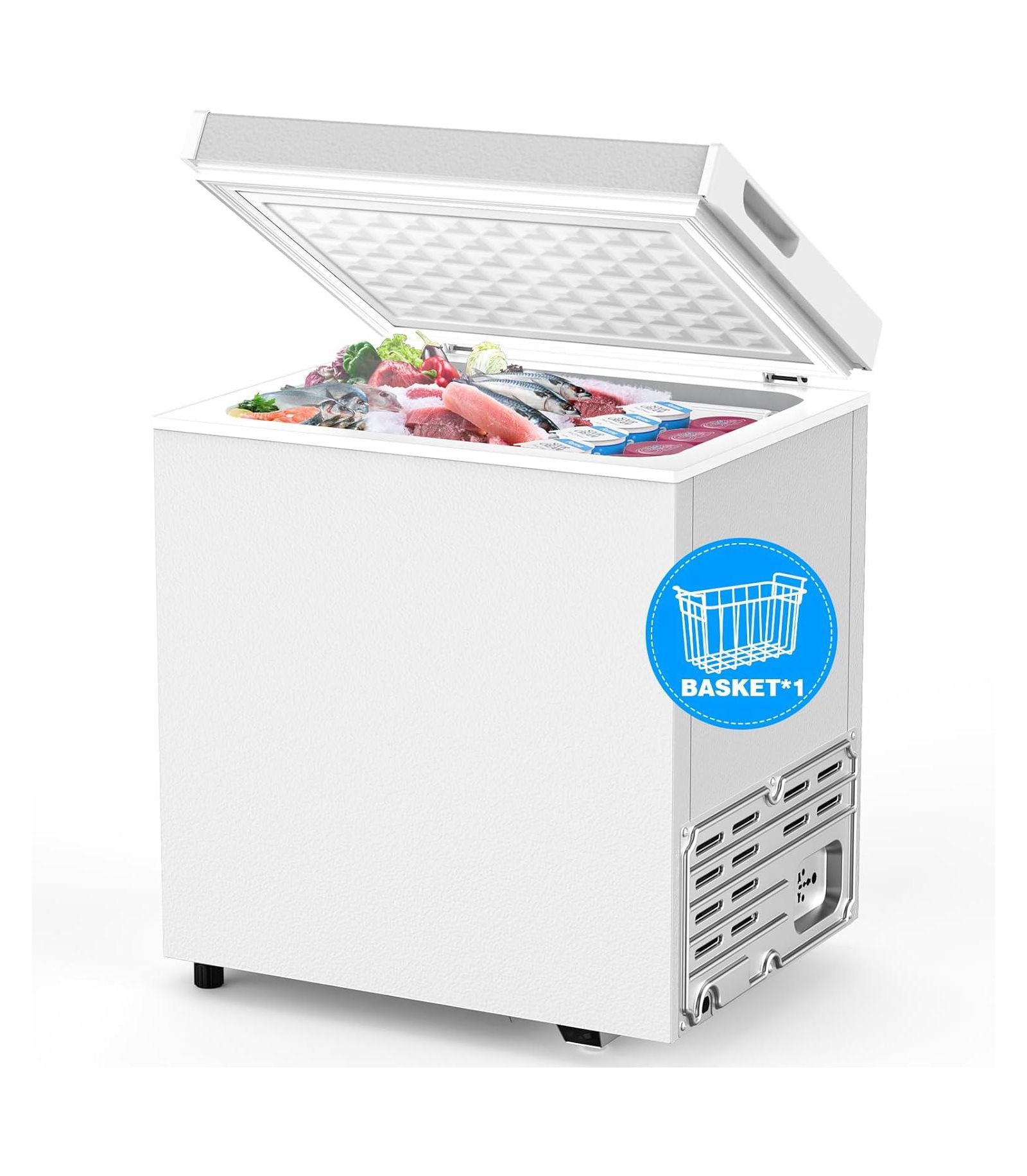 COWSAR 1.8 Cubic Feet Chest Freezer with Removable Basket