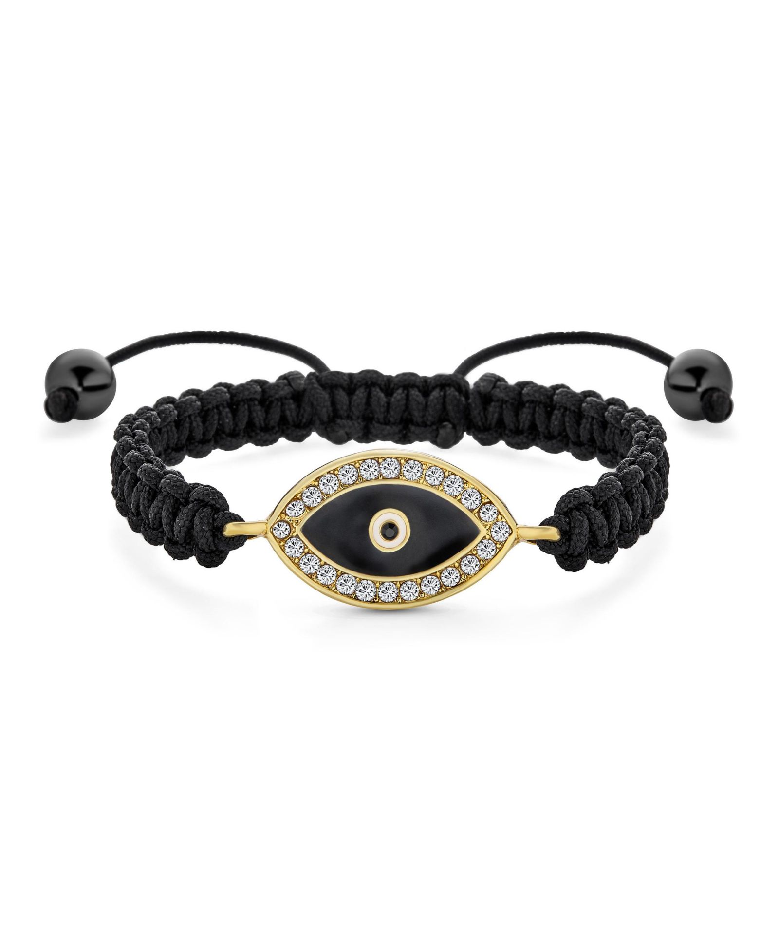 Браслет Bling Jewelry Crystal Enamel Evil Eye Bolo, золотое напыление