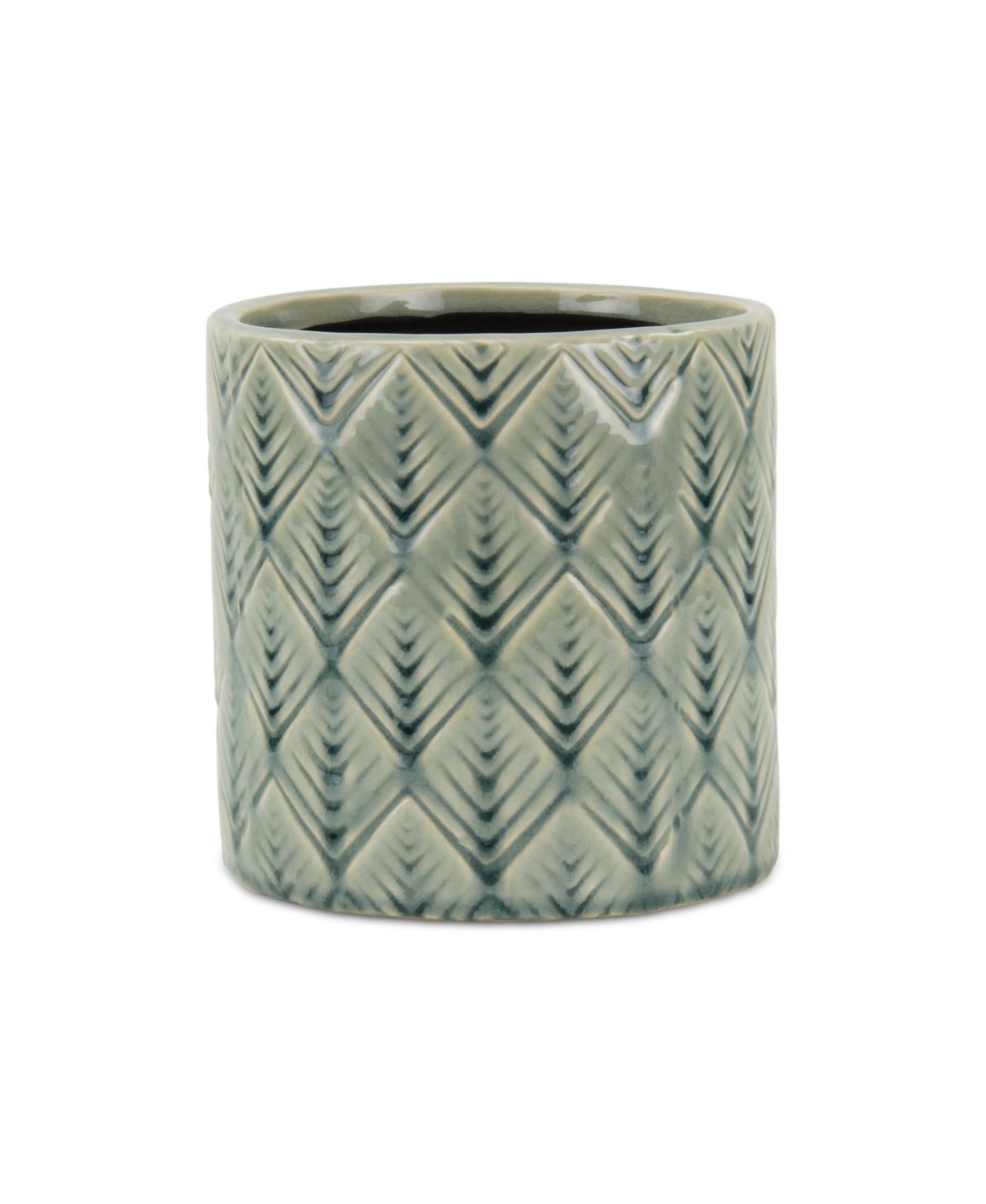 Slickblue Ceramic Round Planter with Geometric Pattern - Versatile Pot for Garden & Home 6.25x6.25x6.25 inches