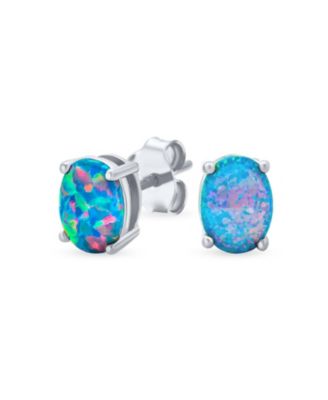Серьги-гвоздики Bling Jewelry с опалом в серебряной оправе .925