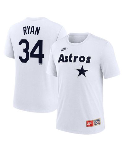 Nike Men's Nolan Ryan White Houston Astros Cooperstown Collection Name & Number Tri-Blend T-Shirt