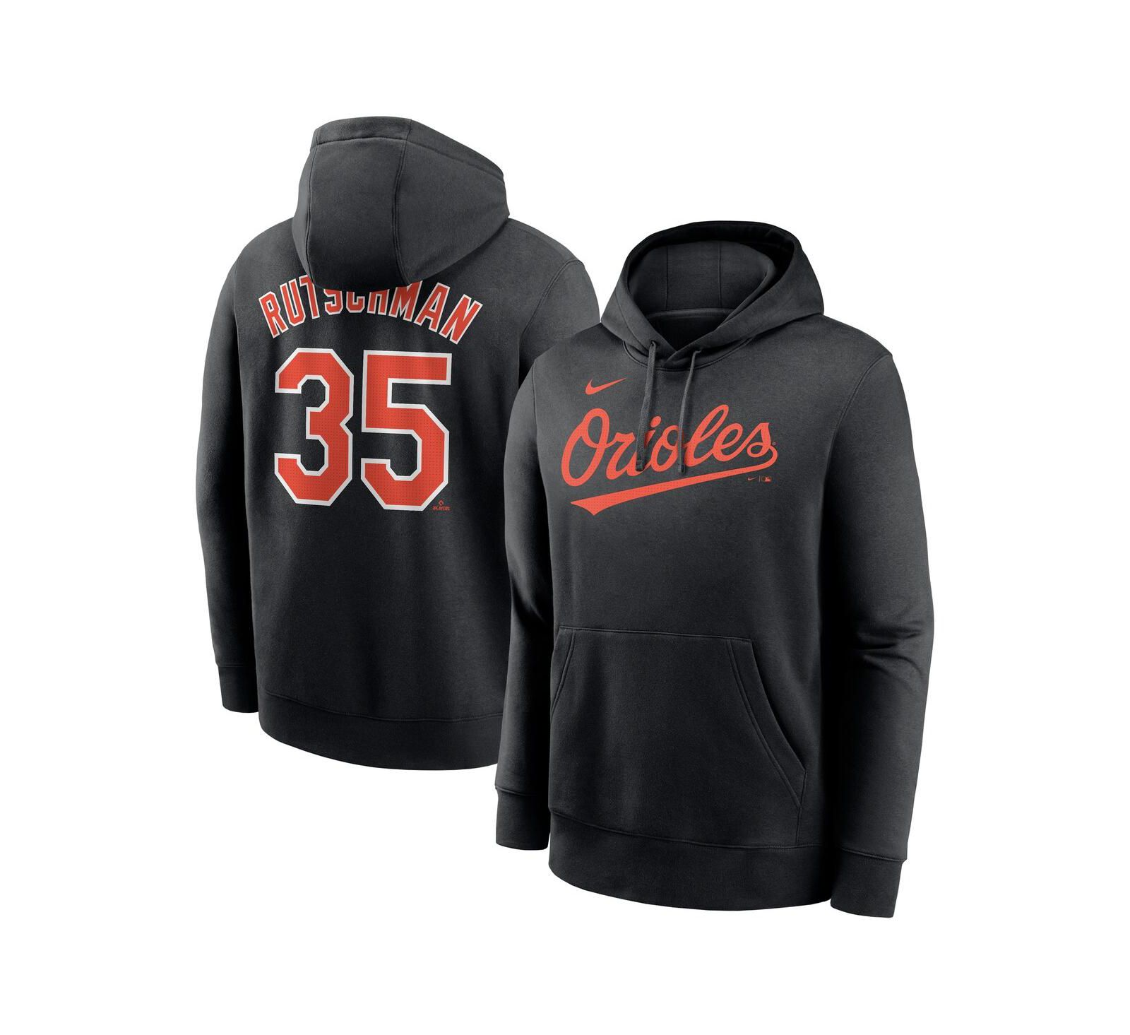 Мужское худи Nike Baltimore Orioles Adley Rutschman Black с именем и номером игрока