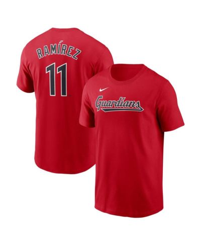 Nike Men's Jose Ramirez Red Cleveland Guardians Fuse Name & Number T-Shirt