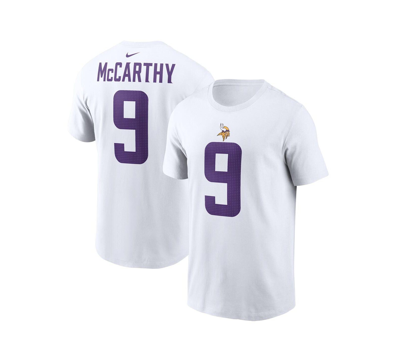 Nike Мужская футболка J.J. McCarthy White Minnesota Vikings с именем и номером игрока