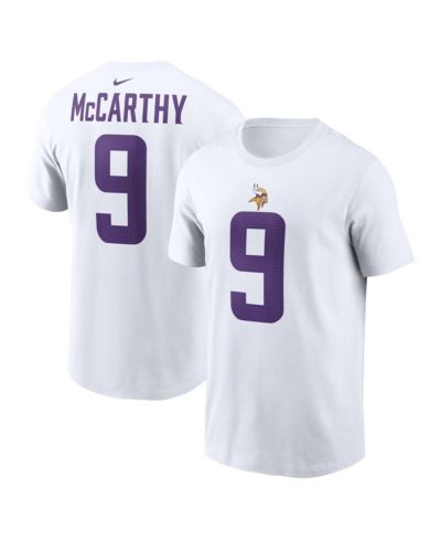 Nike Мужская футболка J.J. McCarthy White Minnesota Vikings с именем и номером игрока