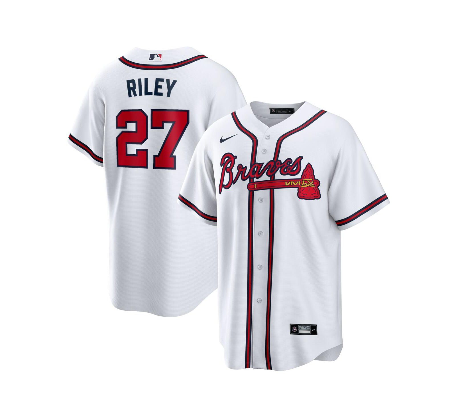 Мужская джерси Nike Austin Riley White Atlanta Braves Home Replica Player