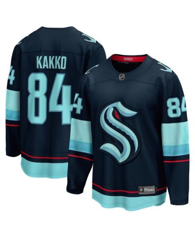 Мужская джерси Fanatics Kaapo Kakko Deep Sea Blue Seattle Kraken Home Breakaway Player