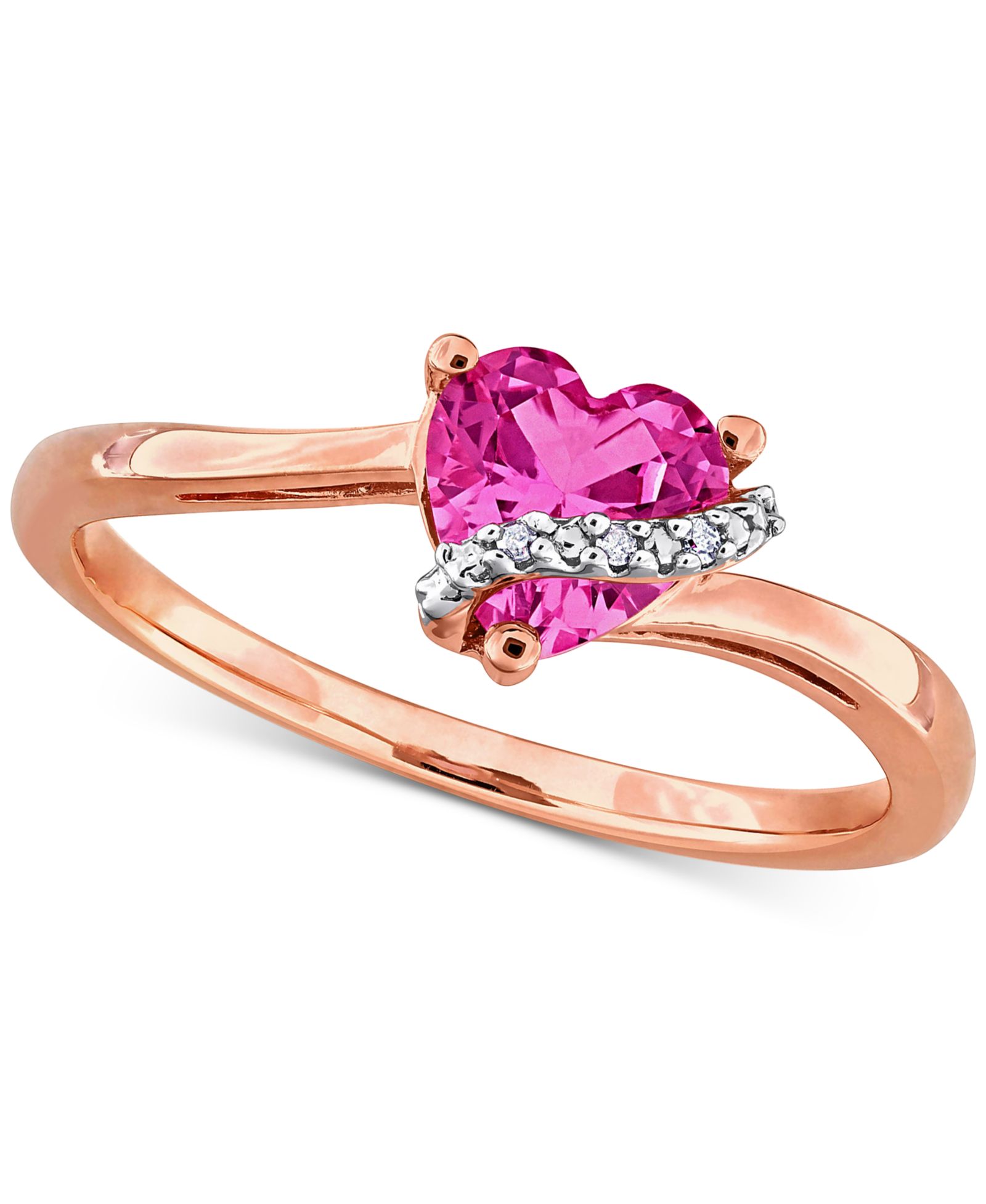 Gemstone Heart Ring in Sterling Silver