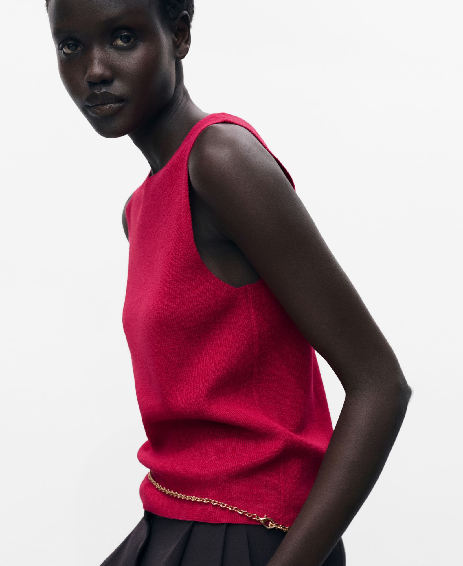 Женский трикотажный топ Mango Fine Ribbed Knit