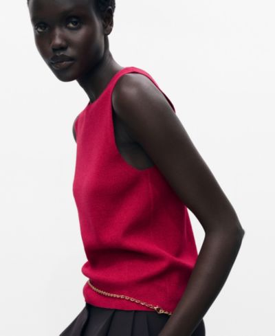 Женский трикотажный топ Mango Fine Ribbed Knit