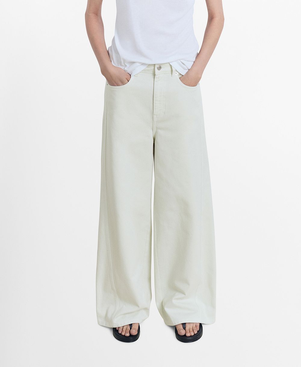 Mango Women's Wide Leg Mid-Rise Jeans