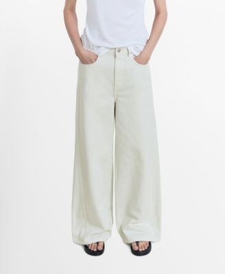Mango Women's Wide Leg Mid-Rise Jeans