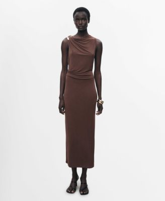Mango Женский Metallic Detail Draped Dress