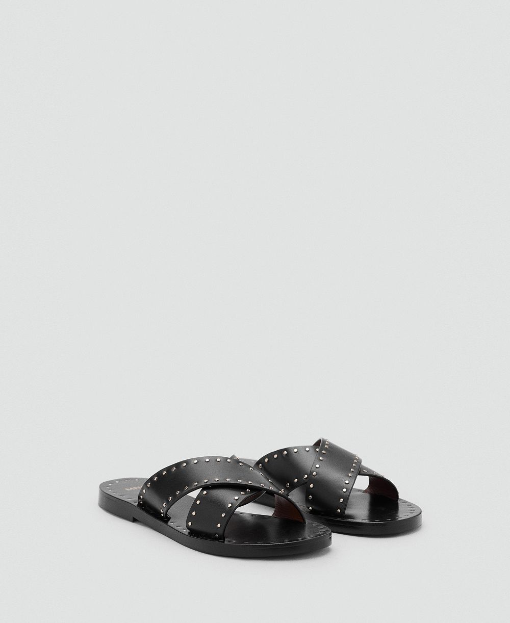 Mango Women's Studded Leather Sandals