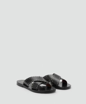Mango Women's Studded Leather Sandals