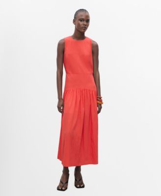 Mango Women's Ruched Hem Long Dress