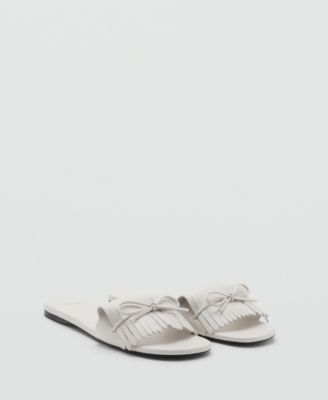 Mango Women's Bow Detail Fringed Sandals