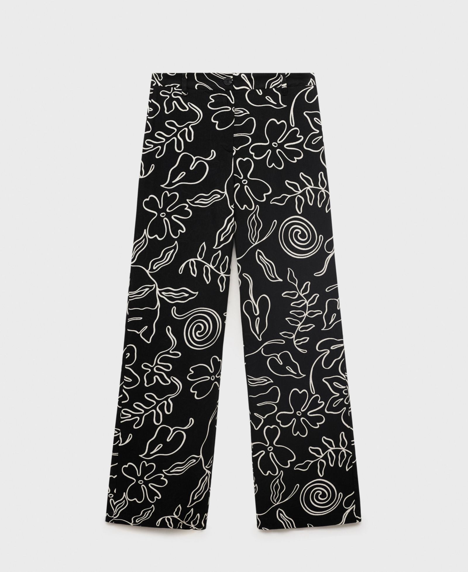 Mango Women's Floral Print Straight Pants