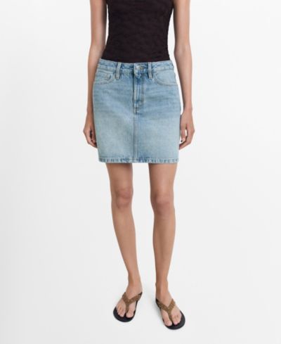 Mango Women's Denim Short Skirt