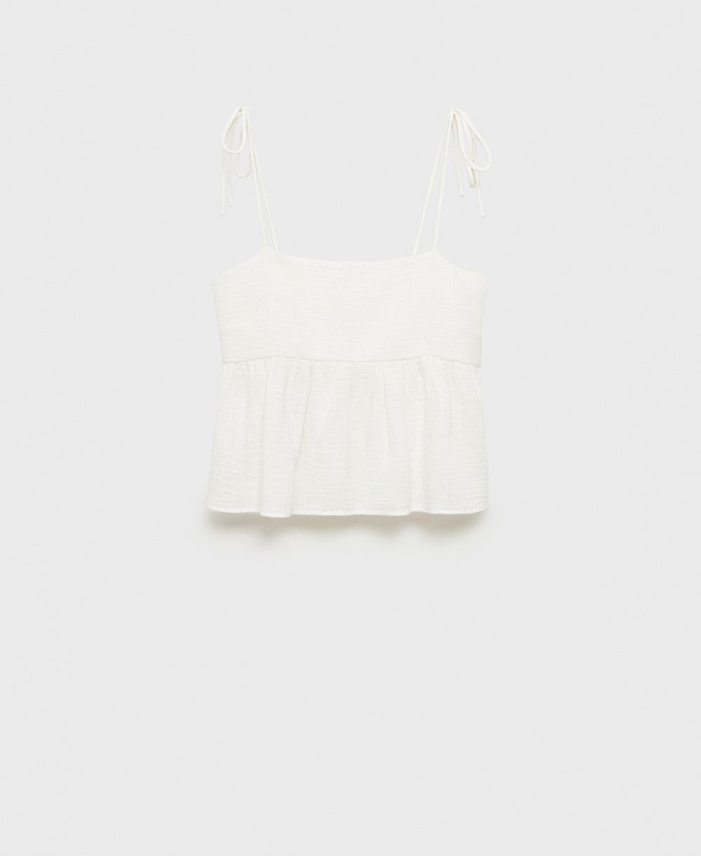 Mango Women's Ruffled Cotton Top