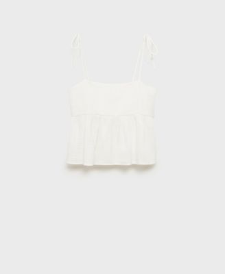 Mango Women's Ruffled Cotton Top