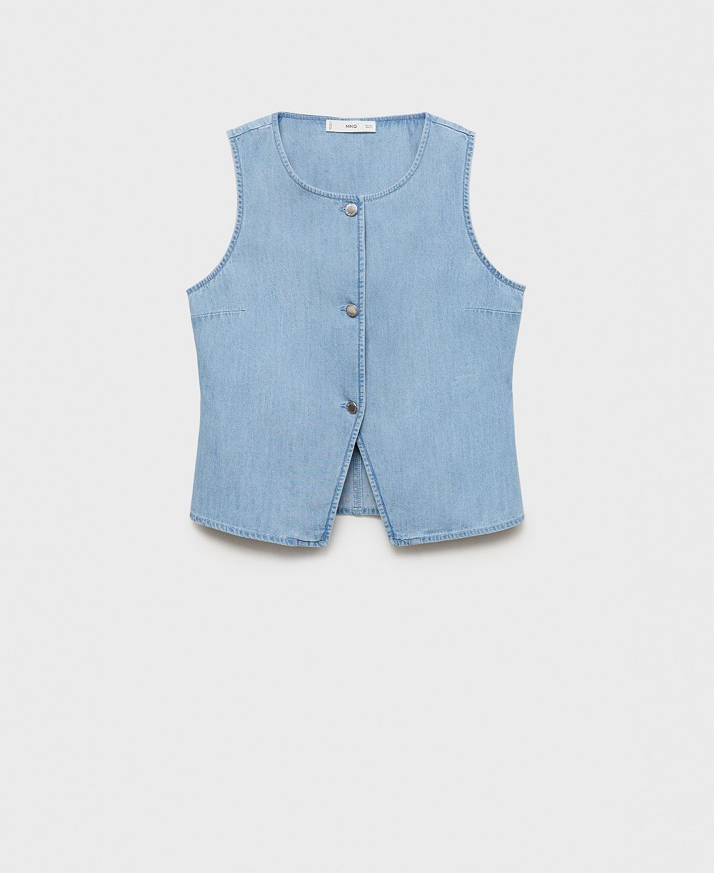 Женский джинсовый жилет Mango Buttoned Denim Gilet