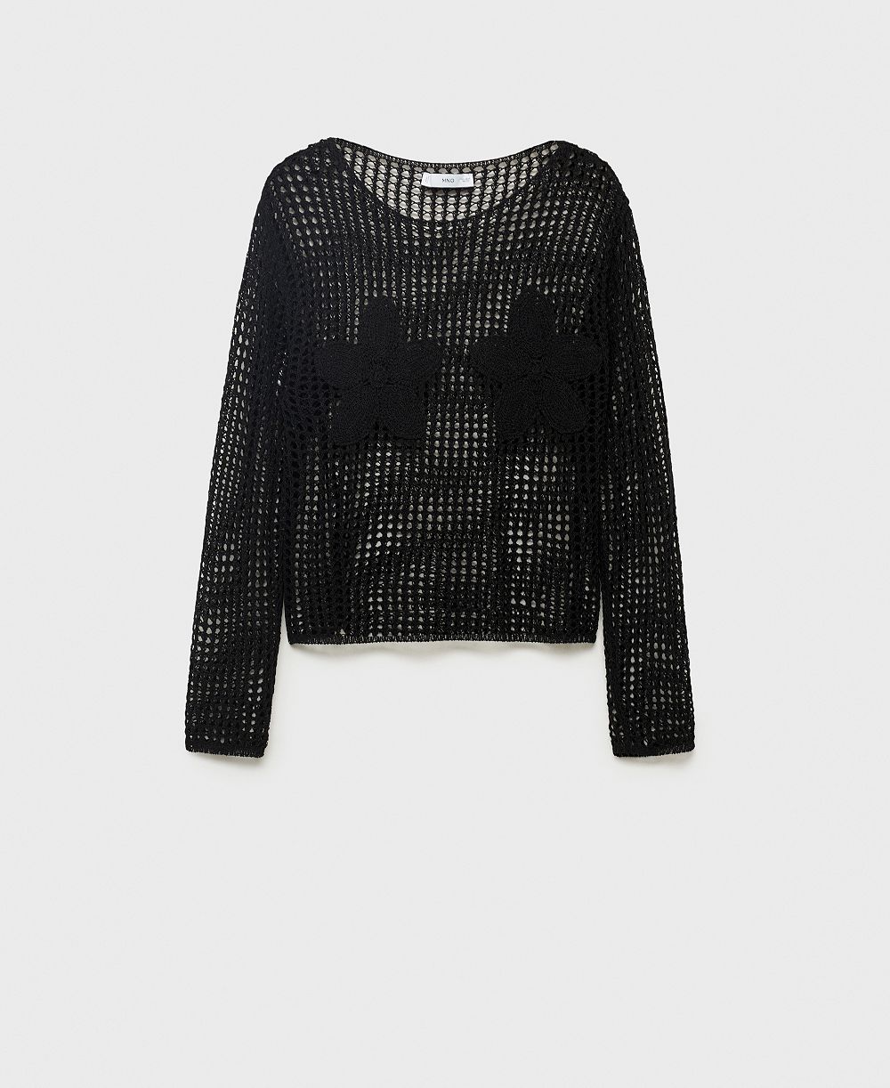 Женский вязаный джемпер с вышивкой Mango