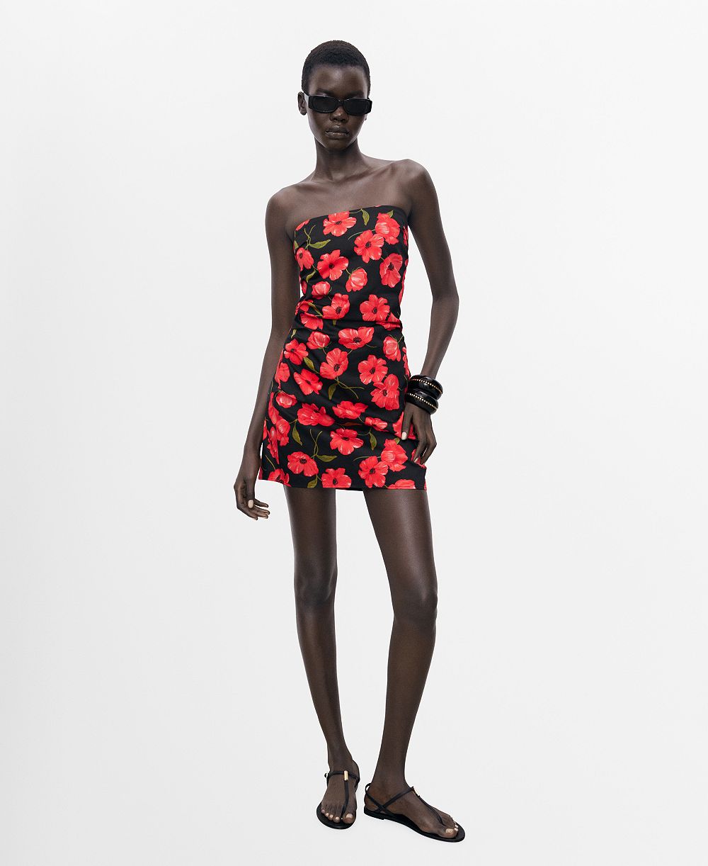 Женское платье Mango Strapless Floral