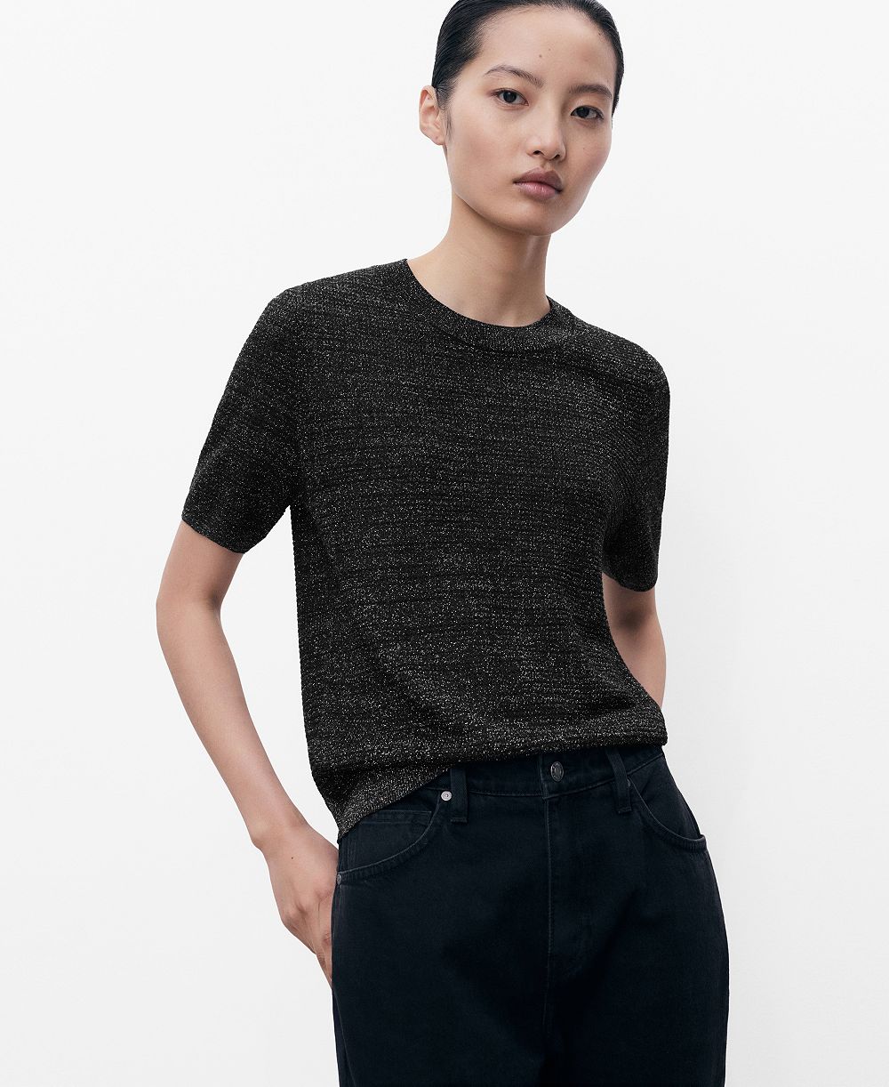 Женский трикотажный джемпер MANGO Short-Sleeved Lurex