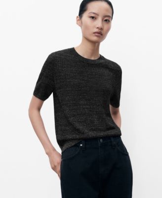 Mango Women's Short-Sleeved Lurex Sweater