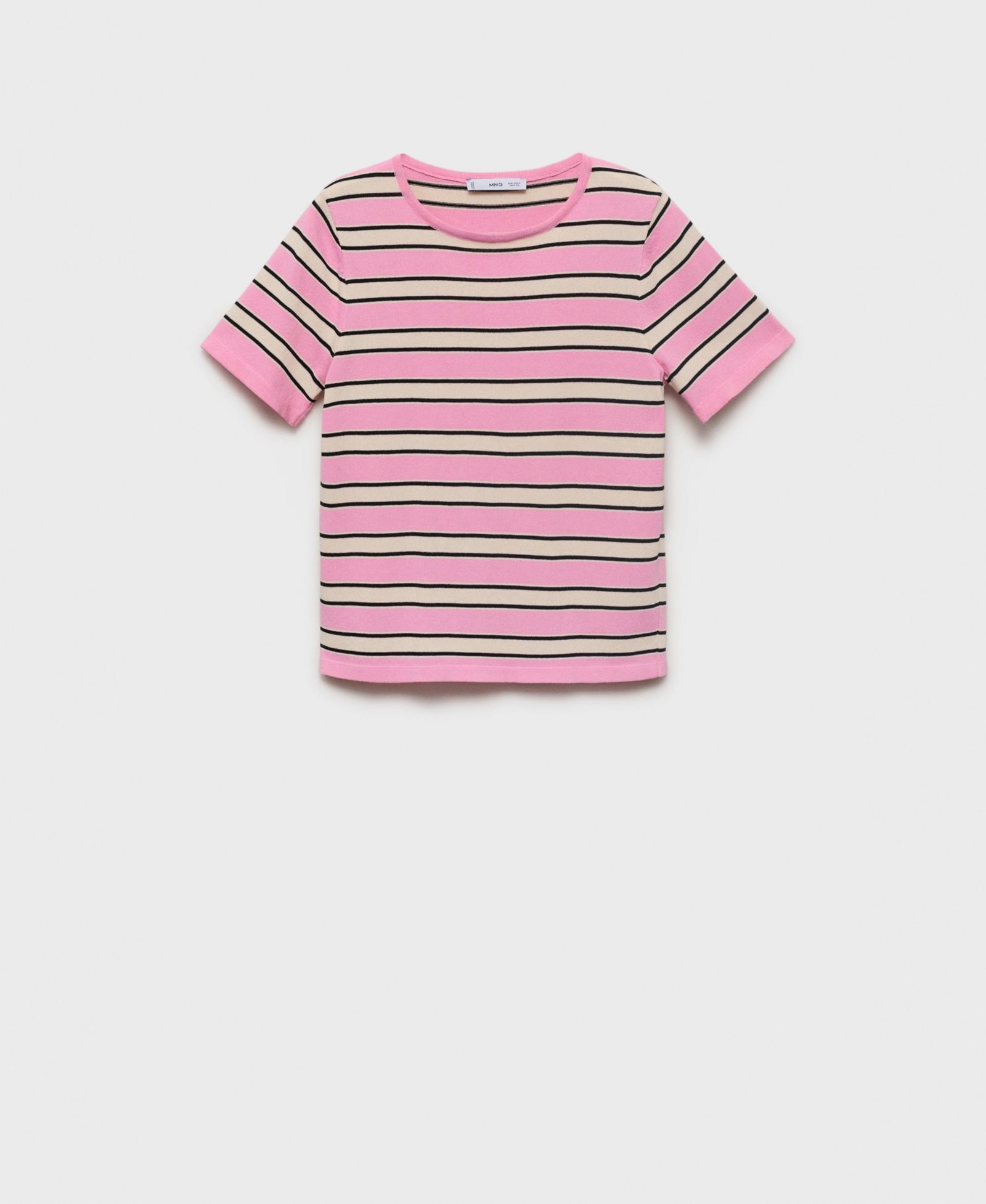 Mango Women's Combined Stripes Short-Sleeved Sweater