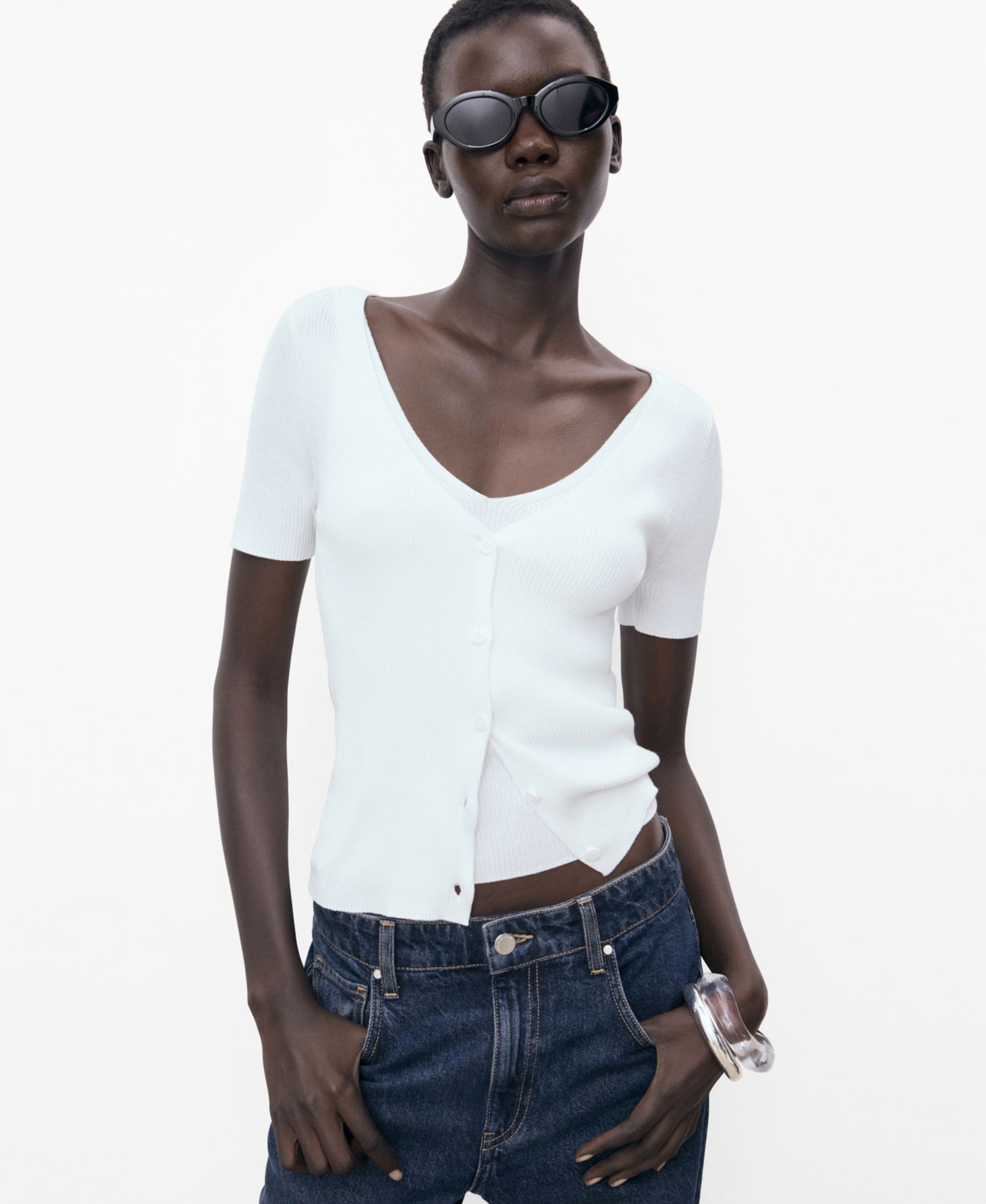 Женский свитер Mango Mixed Ribbed