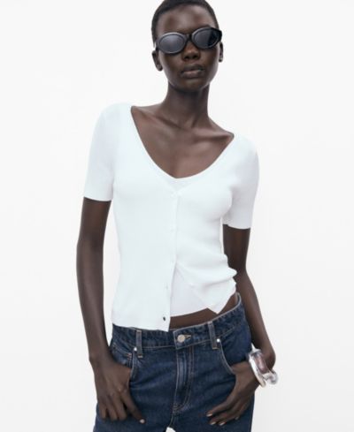 Женский свитер Mango Mixed Ribbed
