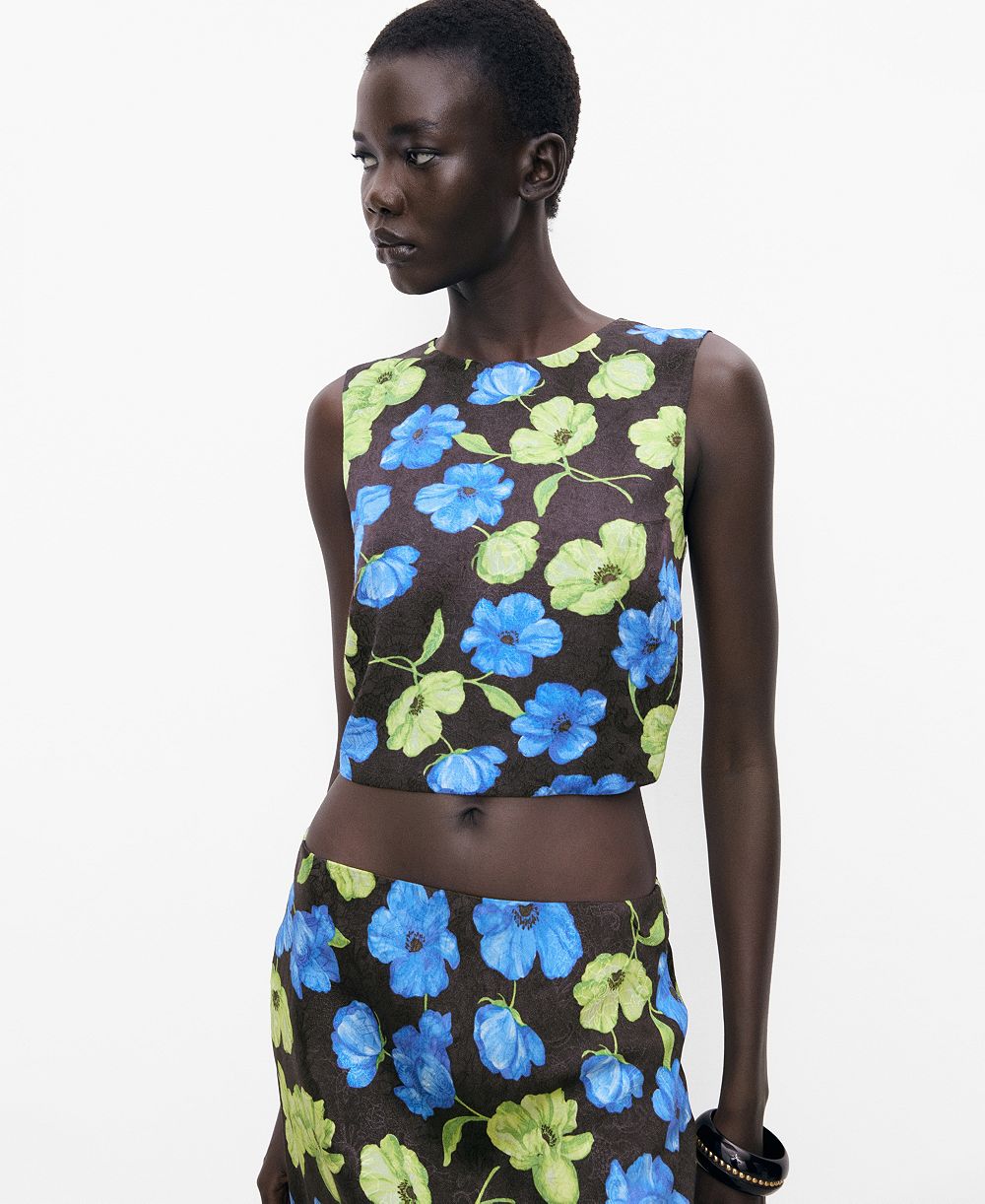 Блузка Mango Женская Open-Back Floral