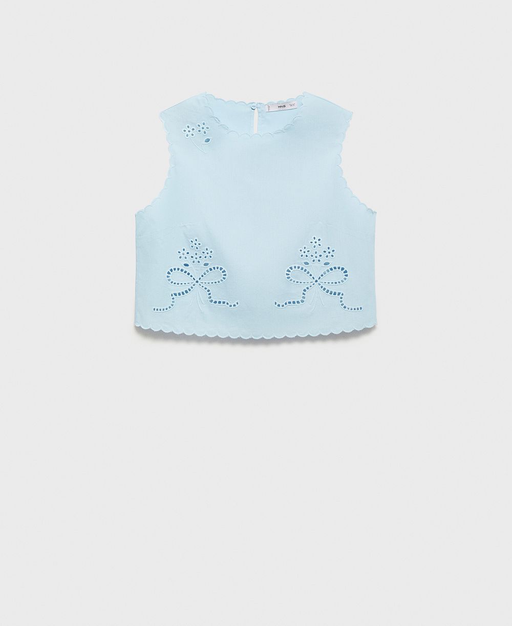 Mango Women's Embroidered Crop Top