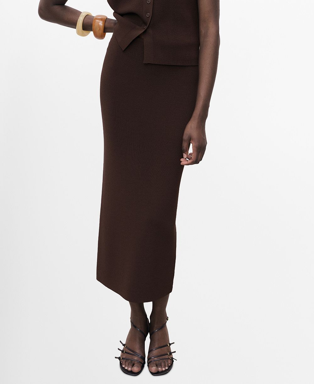 Mango Women's Fine Knit Midi Skirt