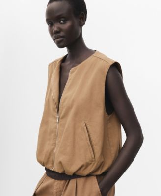 Женский жилет MANGO Puffer Denim