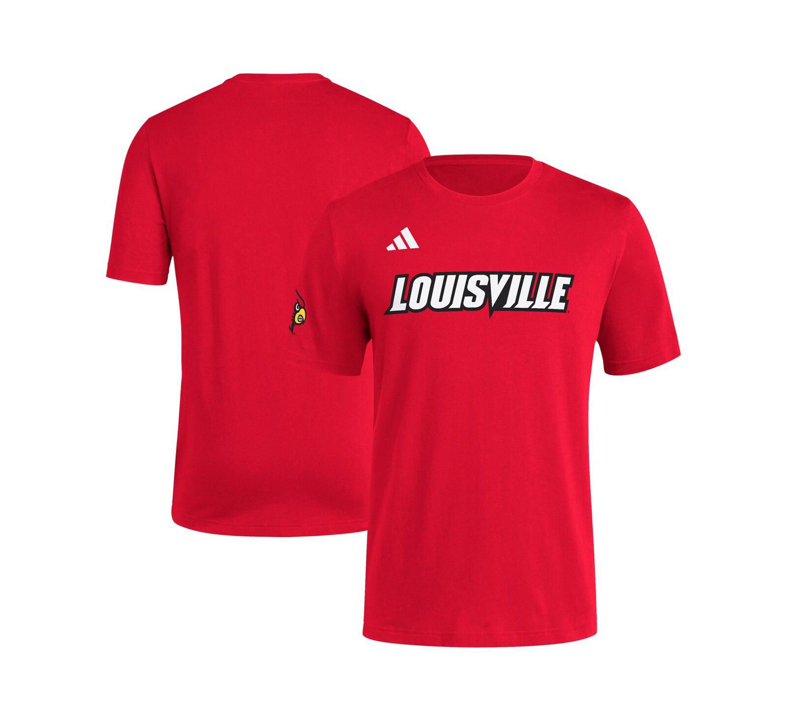 Мужская футболка adidas Red Louisville Cardinals Fresh Wordmark