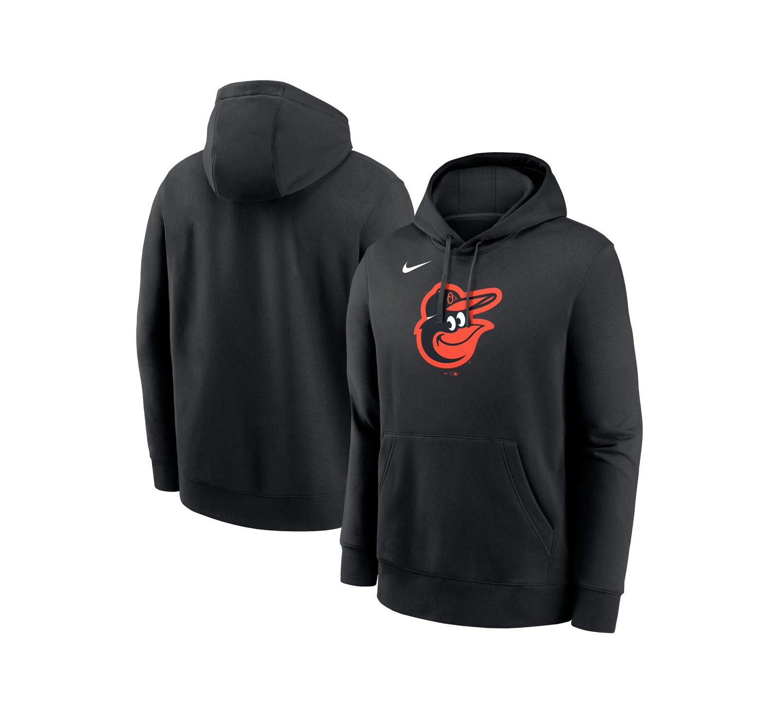 Мужская толстовка Nike Men's Black Baltimore Orioles Logo Club Fleece Pullover Hoodie