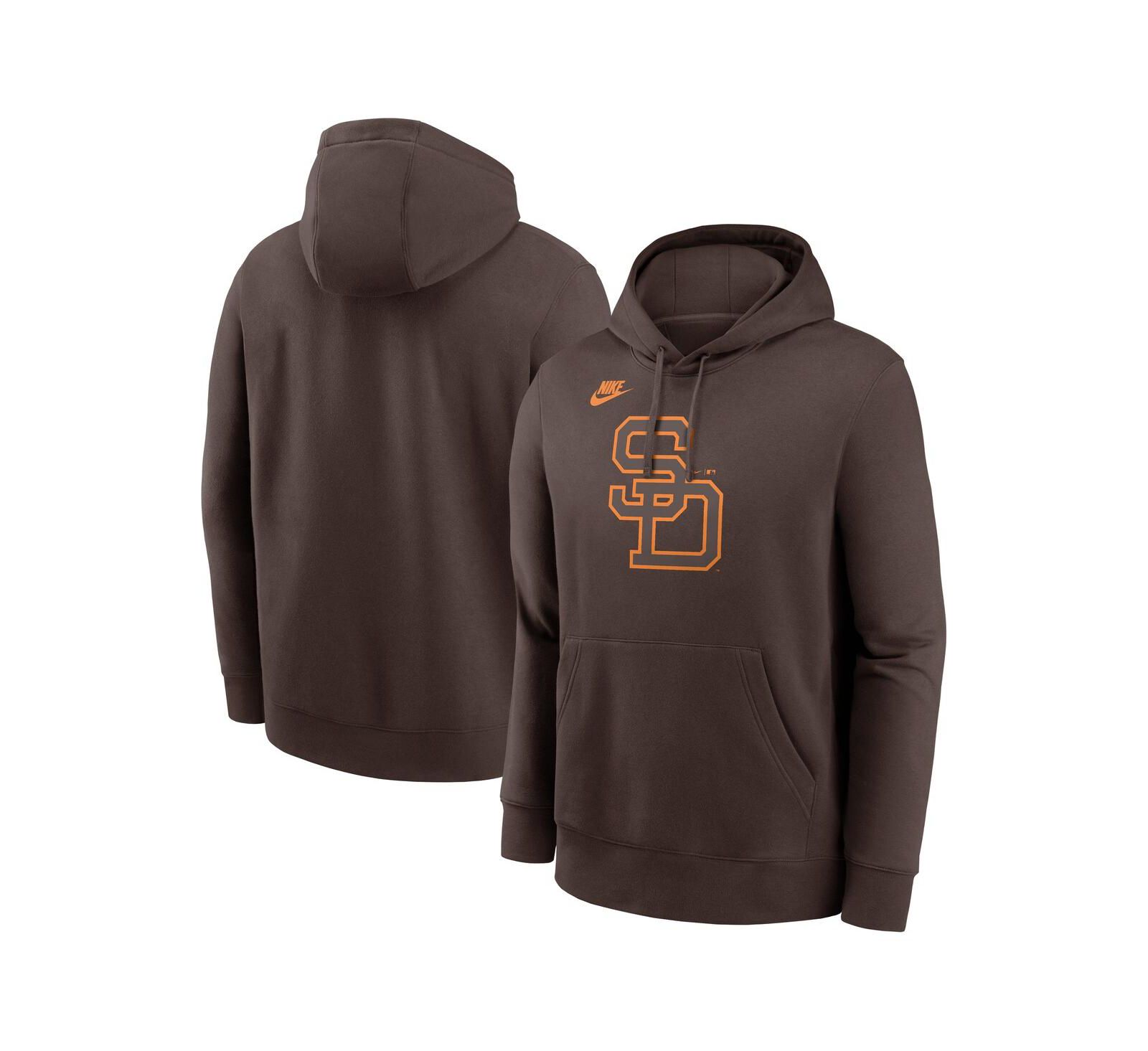 Худи Nike Men's Brown San Diego Padres Cooperstown Collection Logo Club Pullover